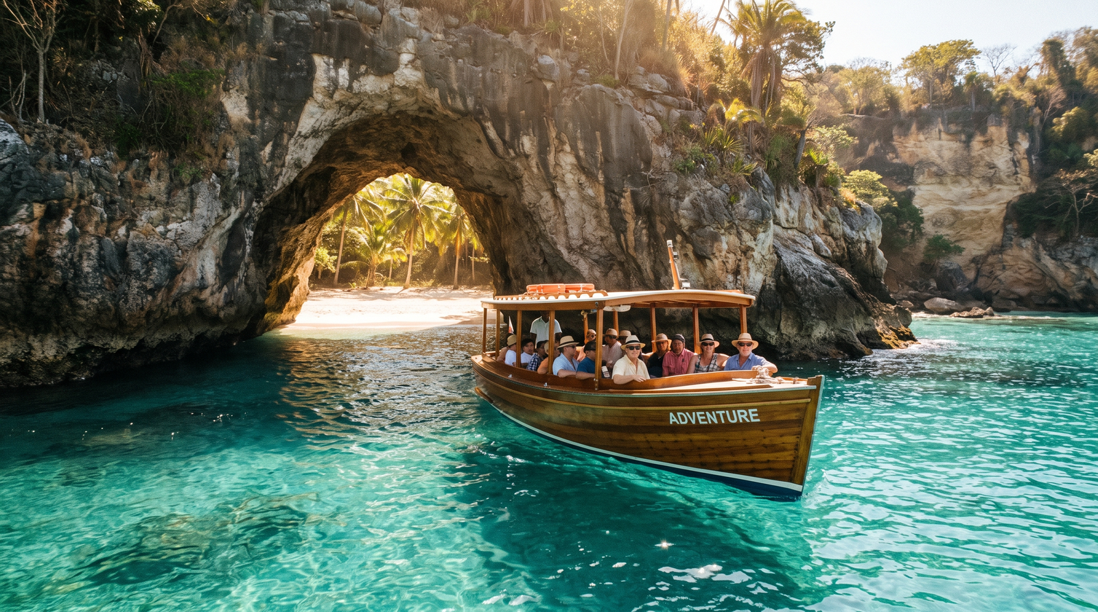 Vista aérea de Playa del Amor, la playa escondida dentro del cráter de las Islas Marietas